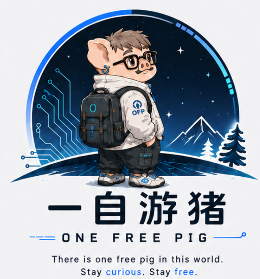 一自游猪 One Free Pig Logo
